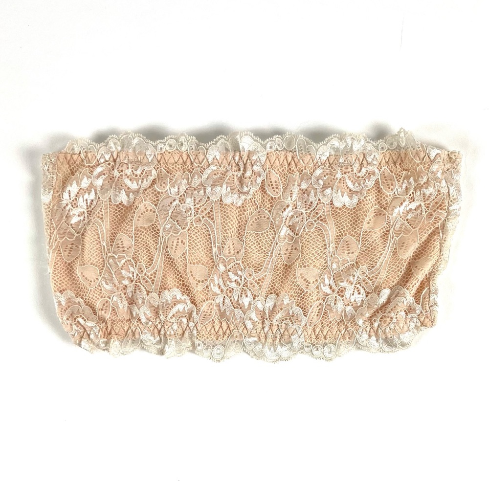 Woweny Nude Lace Bandeau Top